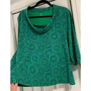 IZOD Green cowl neck Shirt 1X
